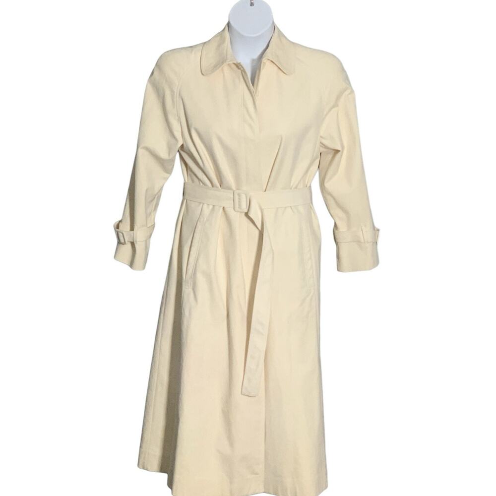 Vintage 1970s Adolph Schuman for Lilli Ann Suede Trench Coat Belted Size Medium